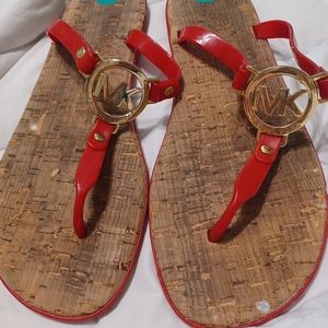Michael Kors red sandals sz 8